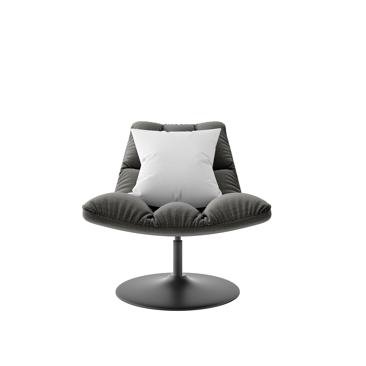 Plush Lounge Chair with Metal Pedestal Base