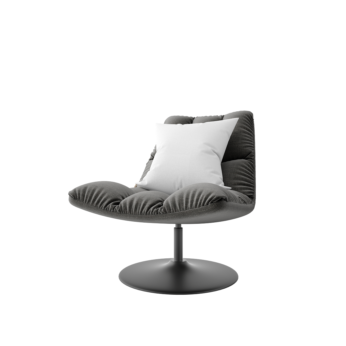 Plush Lounge Chair with Metal Pedestal Base