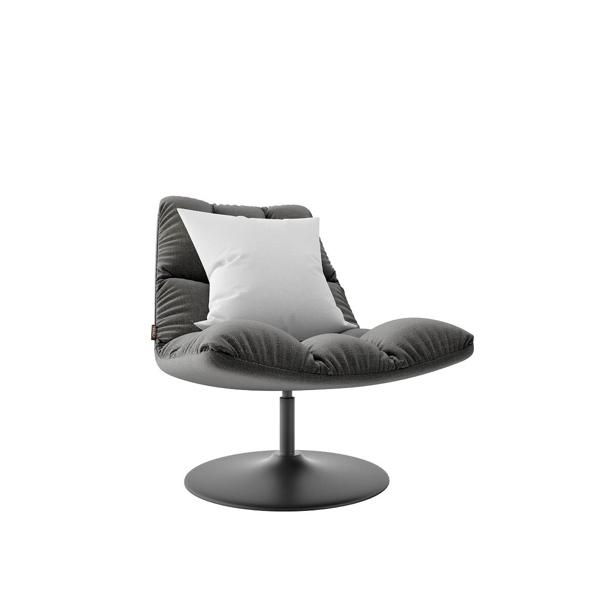 Plush Lounge Chair with Metal Pedestal Base