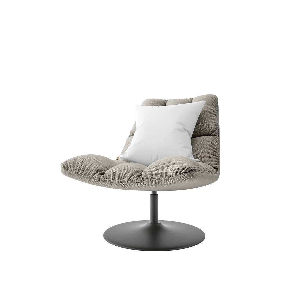 Plush Lounge Chair with Metal Pedestal Base