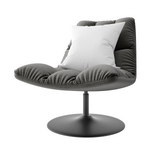 Plush Lounge Chair with Metal Pedestal Base