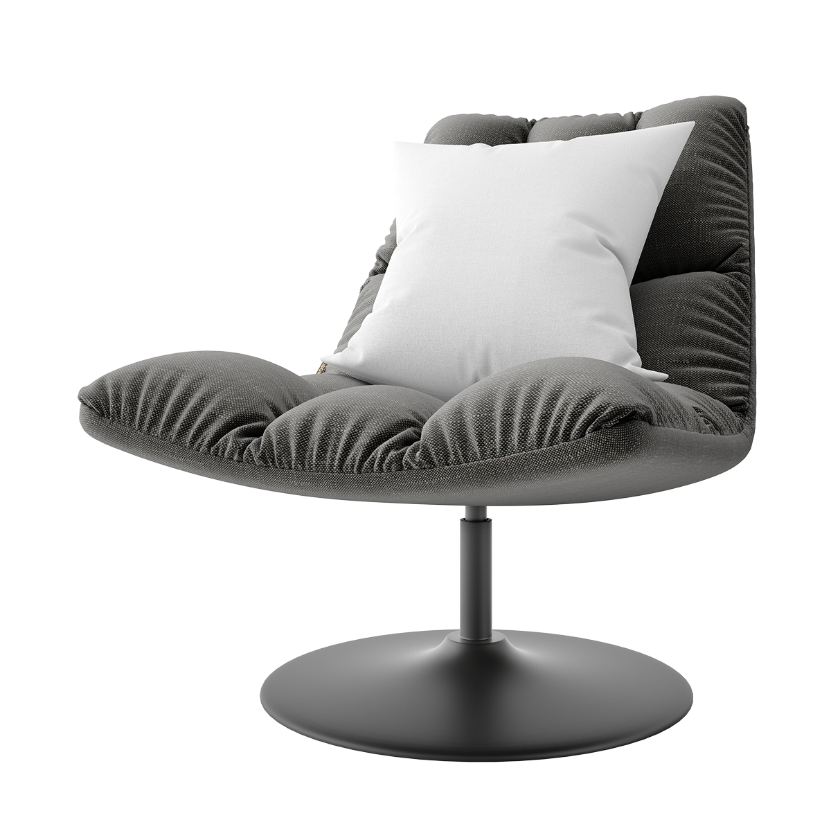 Plush Lounge Chair with Metal Pedestal Base