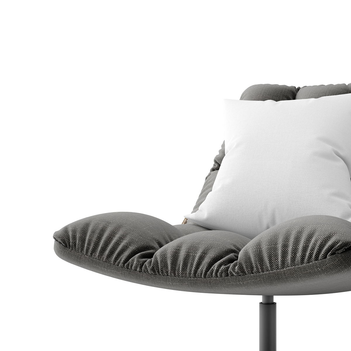 Plush Lounge Chair with Metal Pedestal Base