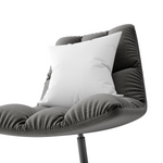 Plush Lounge Chair with Metal Pedestal Base