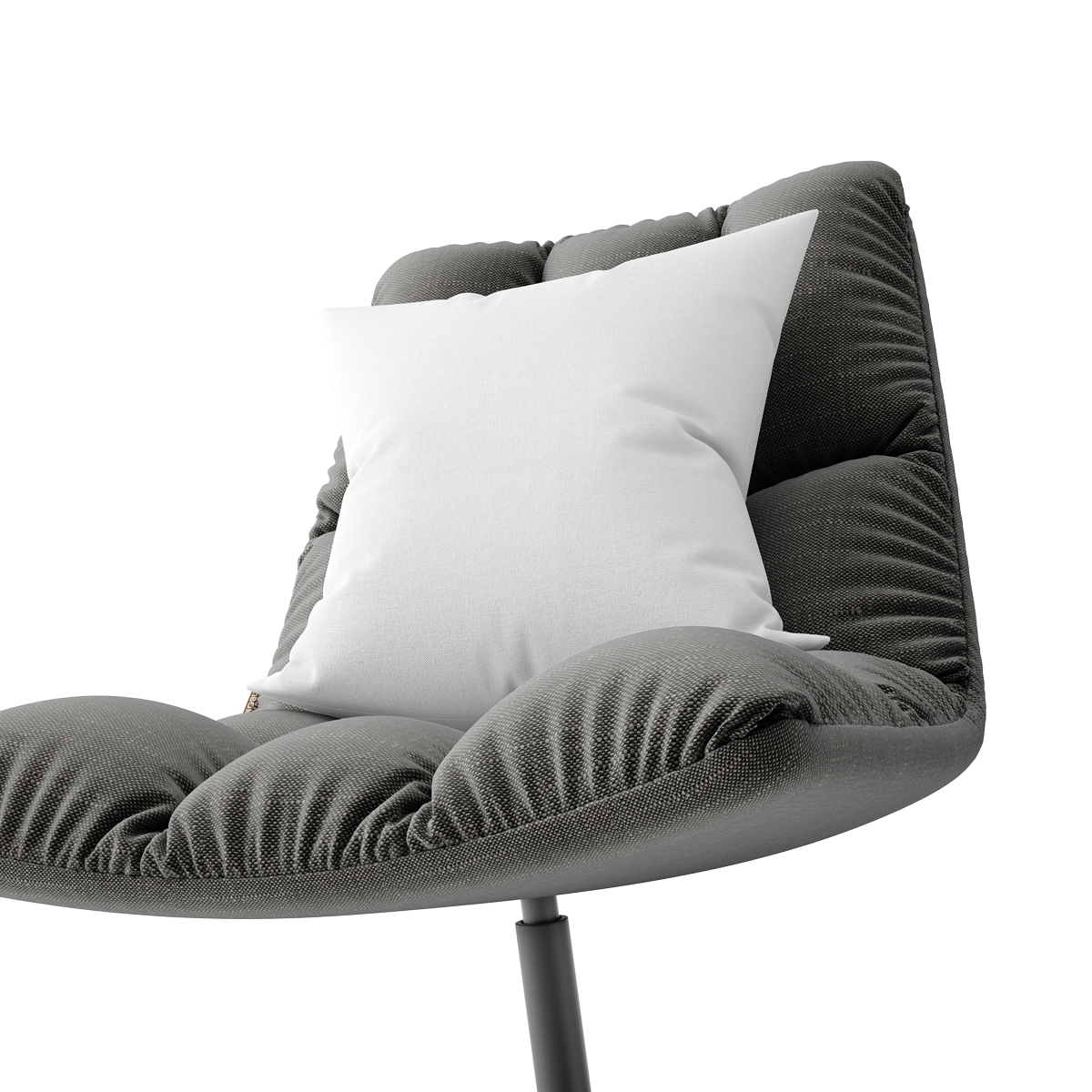 Plush Lounge Chair with Metal Pedestal Base