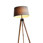 Wood Tripod Fabric Shade Floor Lamp