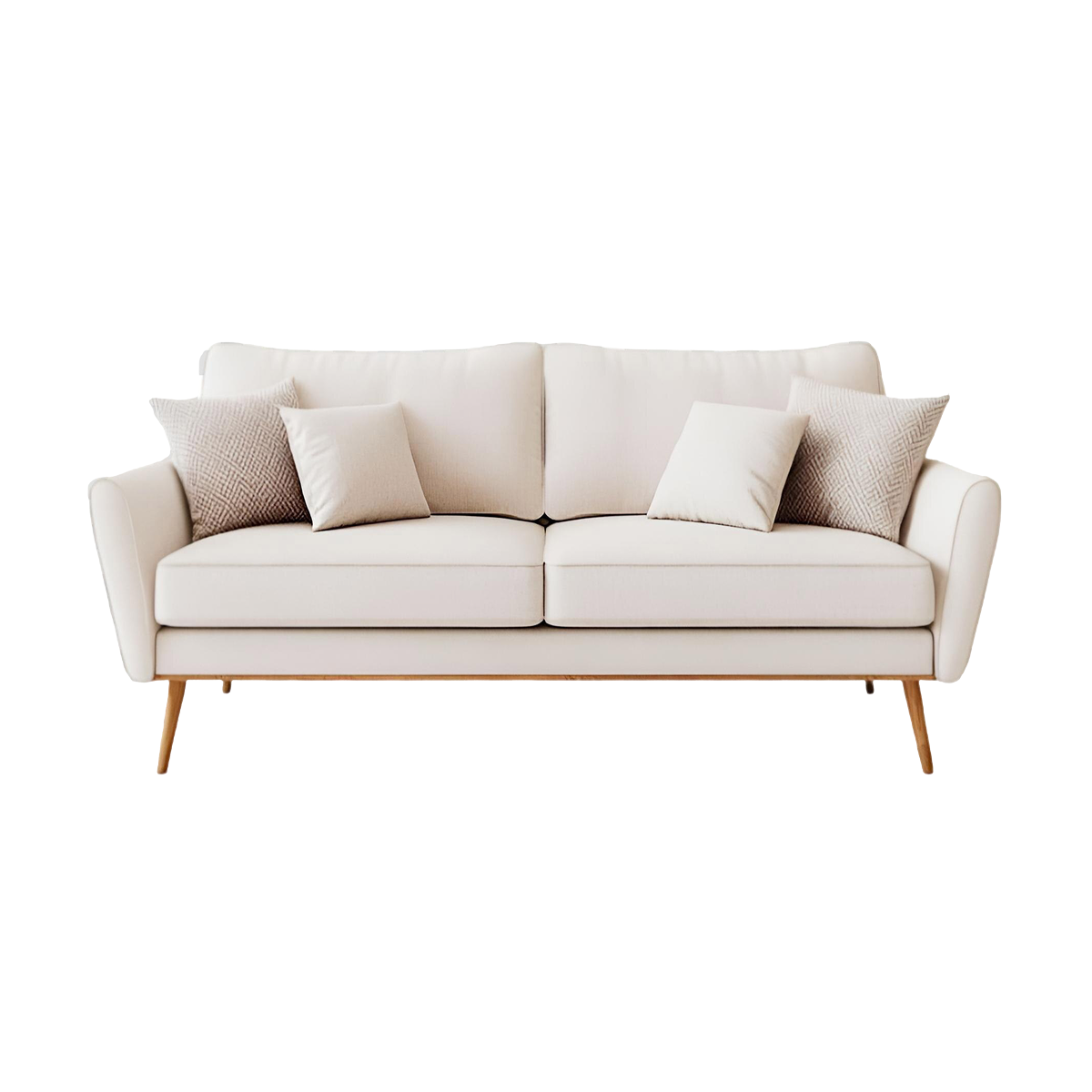 Cream Modern Wooden Frame Sofa