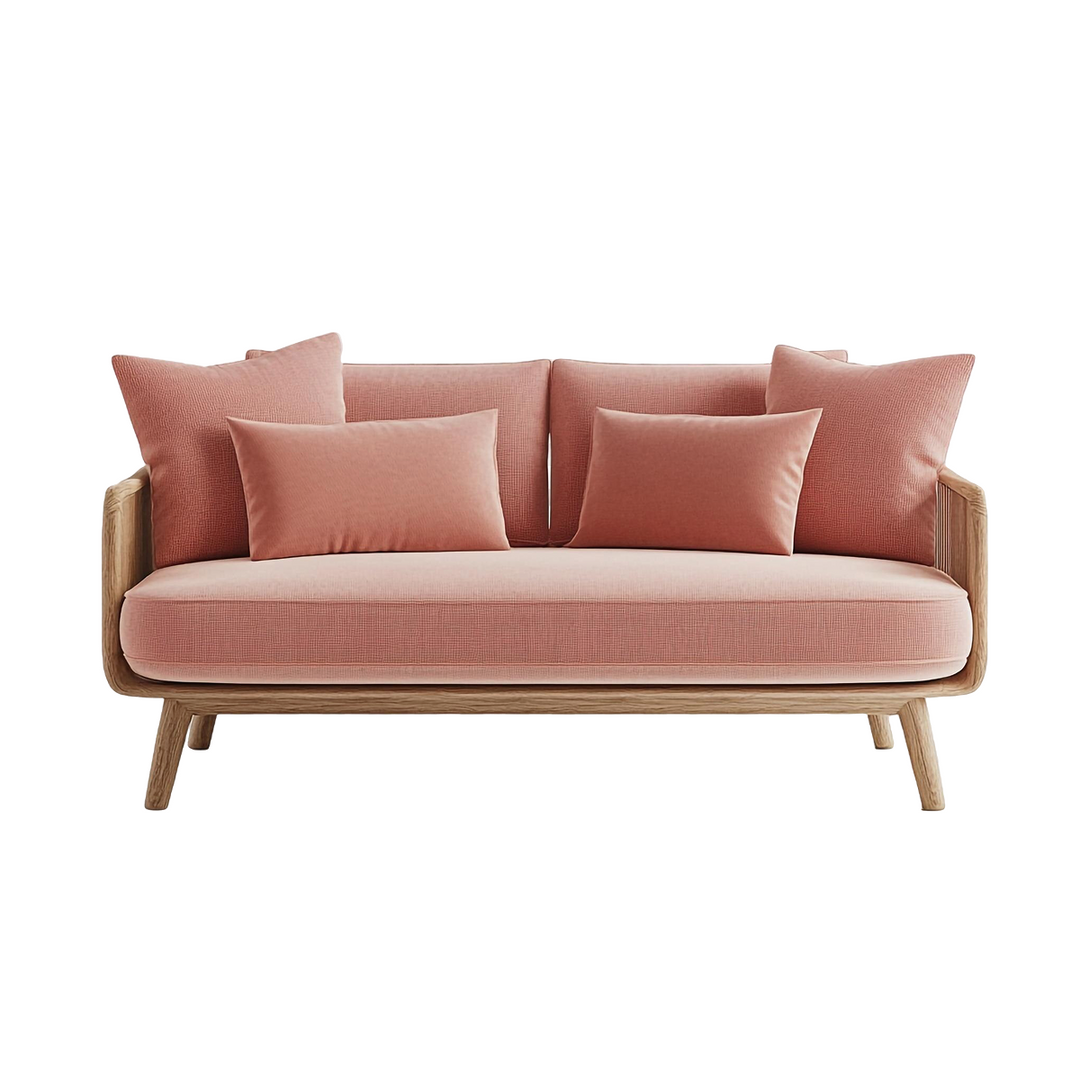 Blush Elegance Velvet Sofa