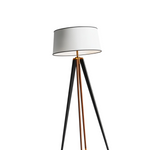 Wood Tripod Drum Shade Floor Lamp