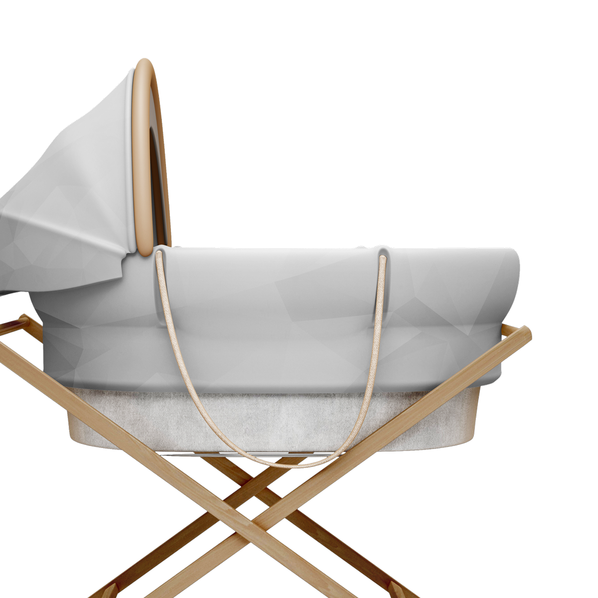 Modern Baby Bassinet with Wooden Stand
