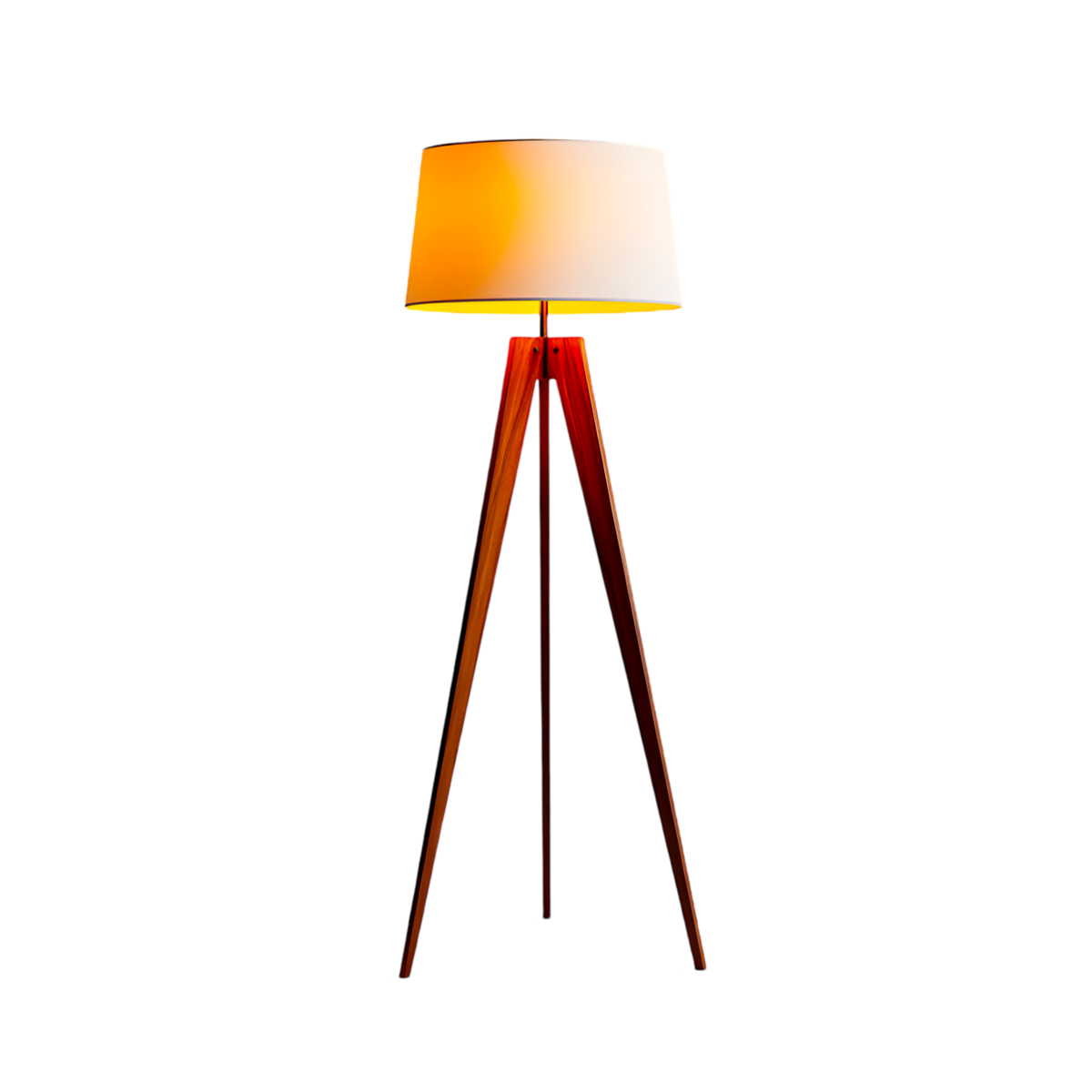 Wood Tripod Drum Shade Floor Lamp