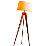 Wood Tripod Drum Shade Floor Lamp