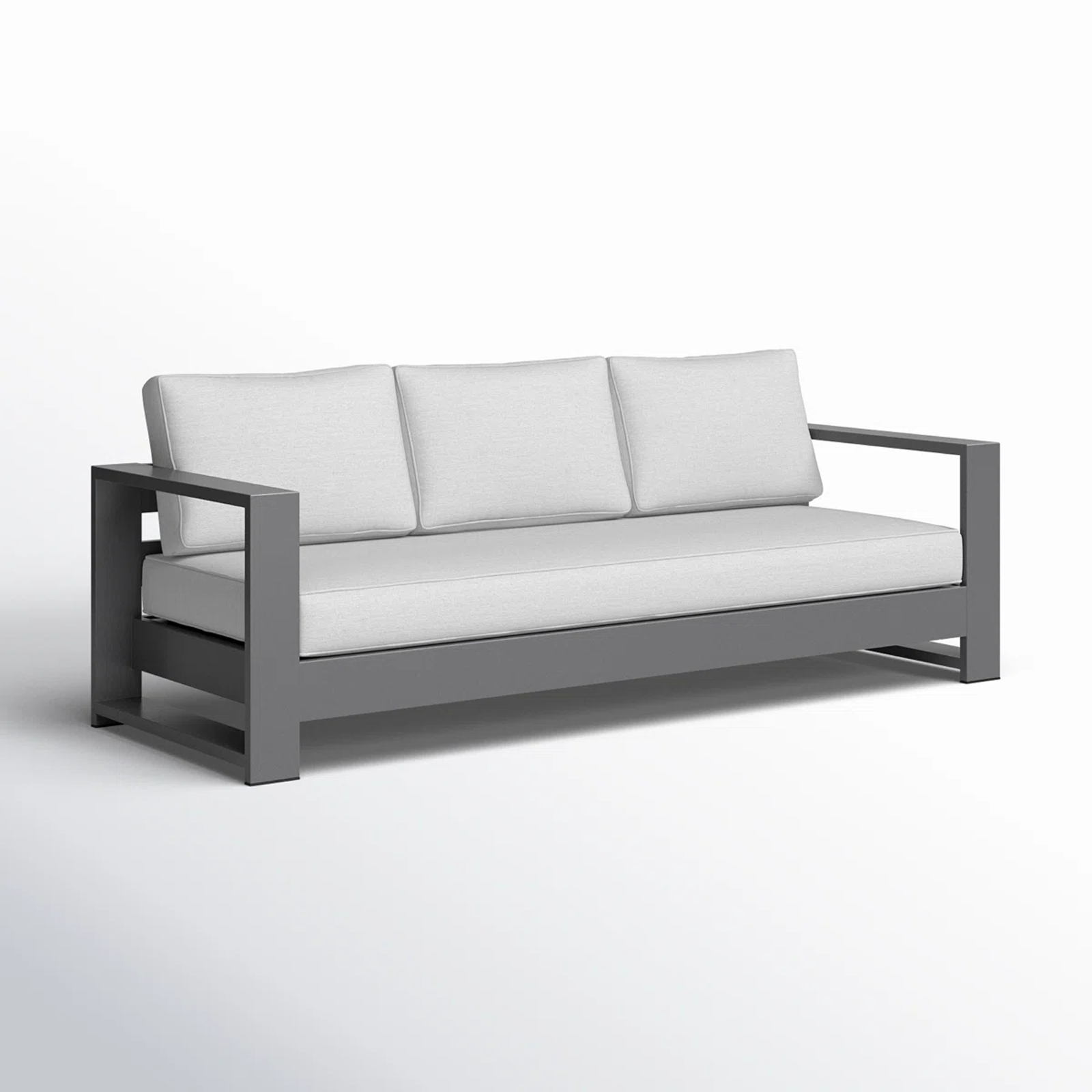 Modern White Aluminum Outdoor Sofa