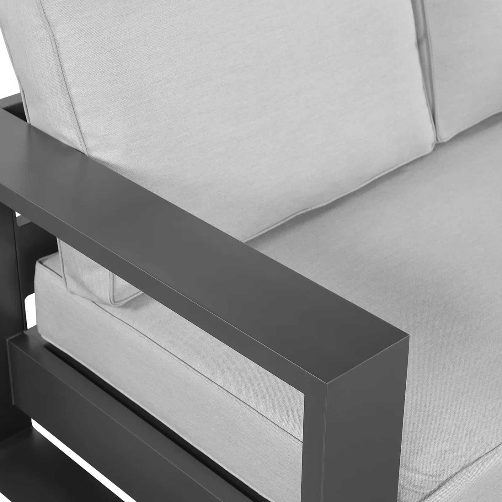 Modern White Aluminum Outdoor Sofa