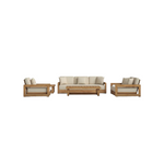 Acacia Wood Patio Set with Beige Cushions