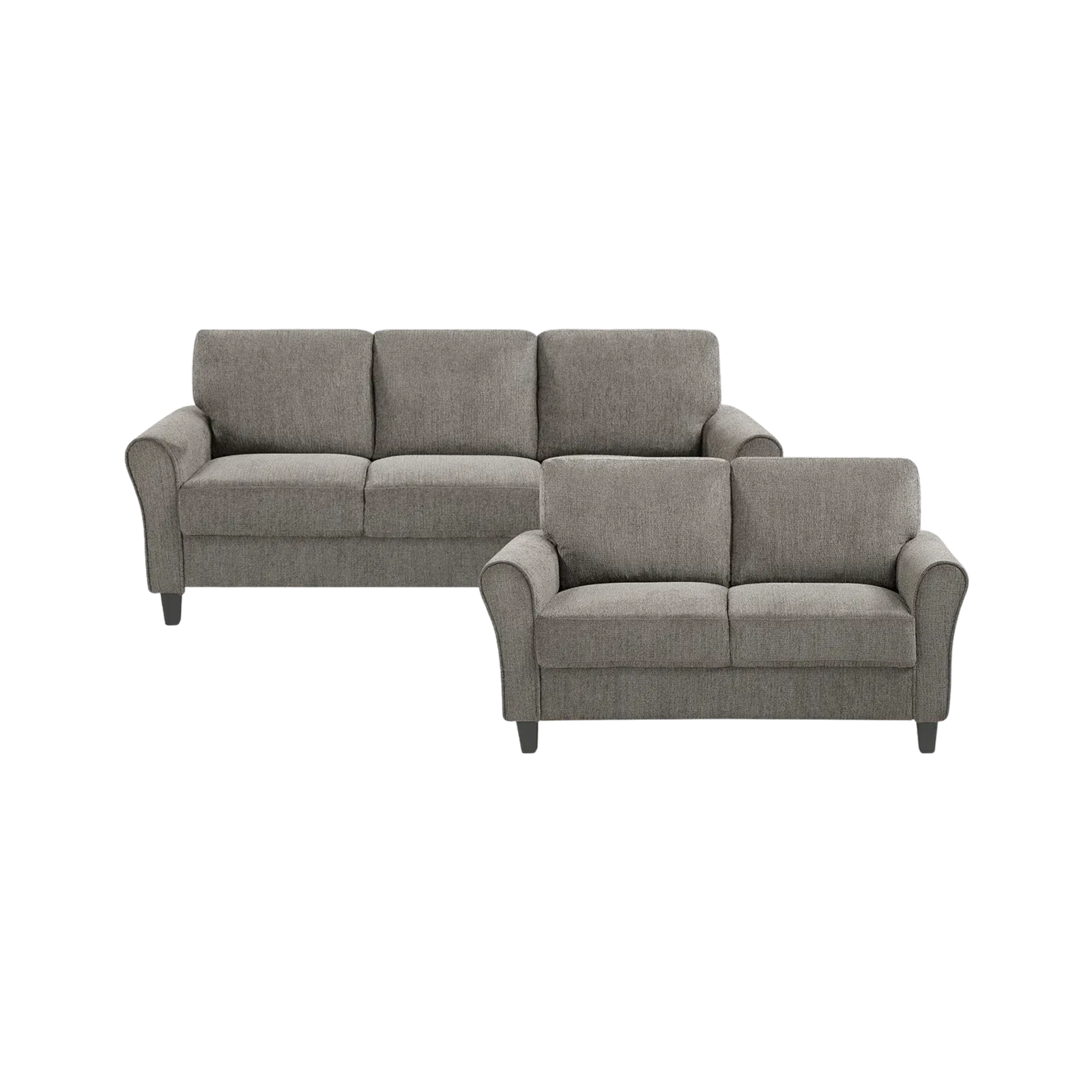 Charcoal Grey Fabric 3 + 2 Sofa Set