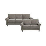 Charcoal Grey Fabric 3 + 2 Sofa Set