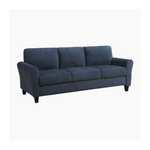 Navy Blue Velvet-Feel 3 + 2 Living Room Set
