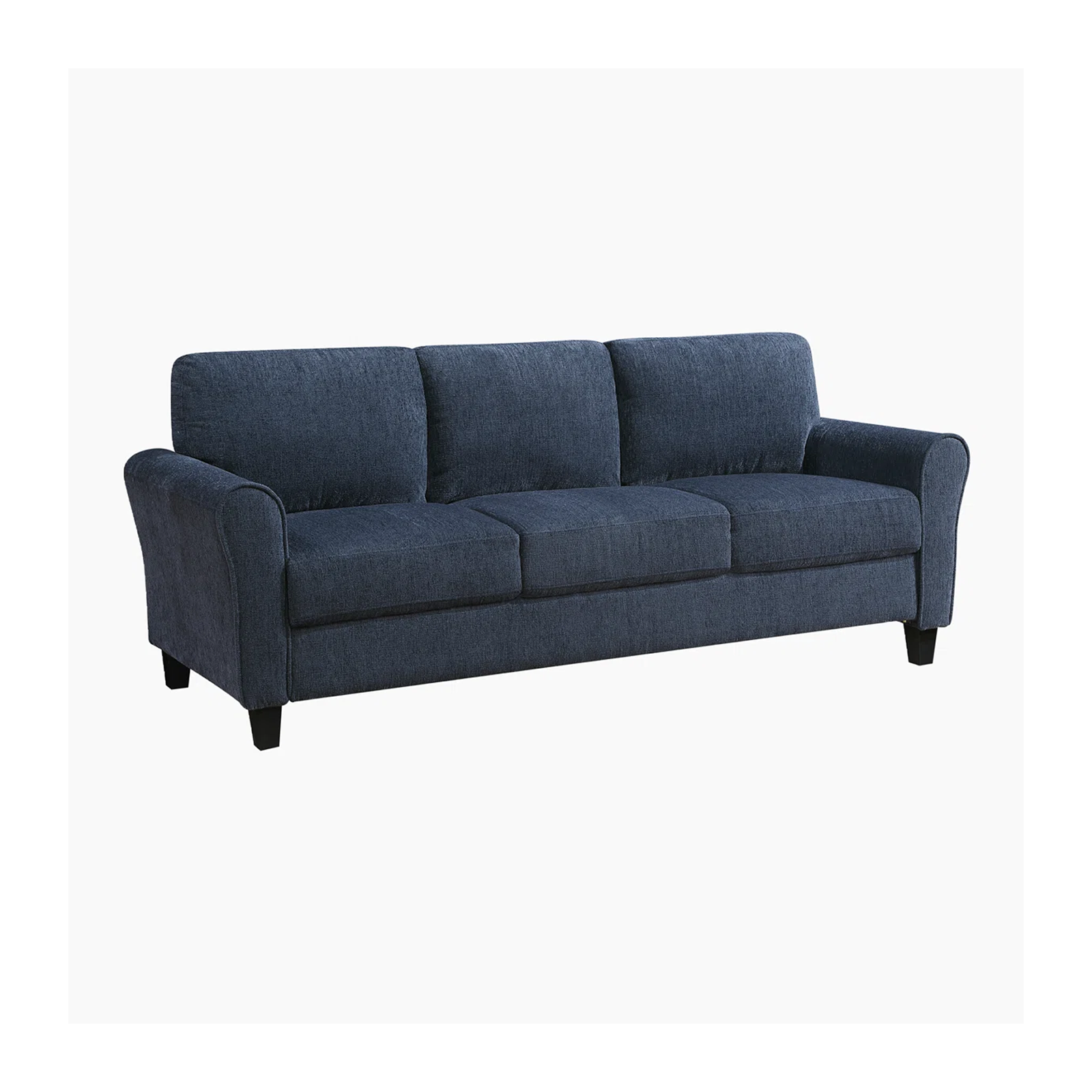 Navy Blue Velvet-Feel 3 + 2 Living Room Set