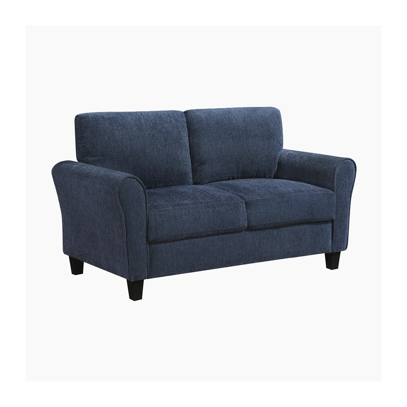 Navy Blue Velvet-Feel 3 + 2 Living Room Set