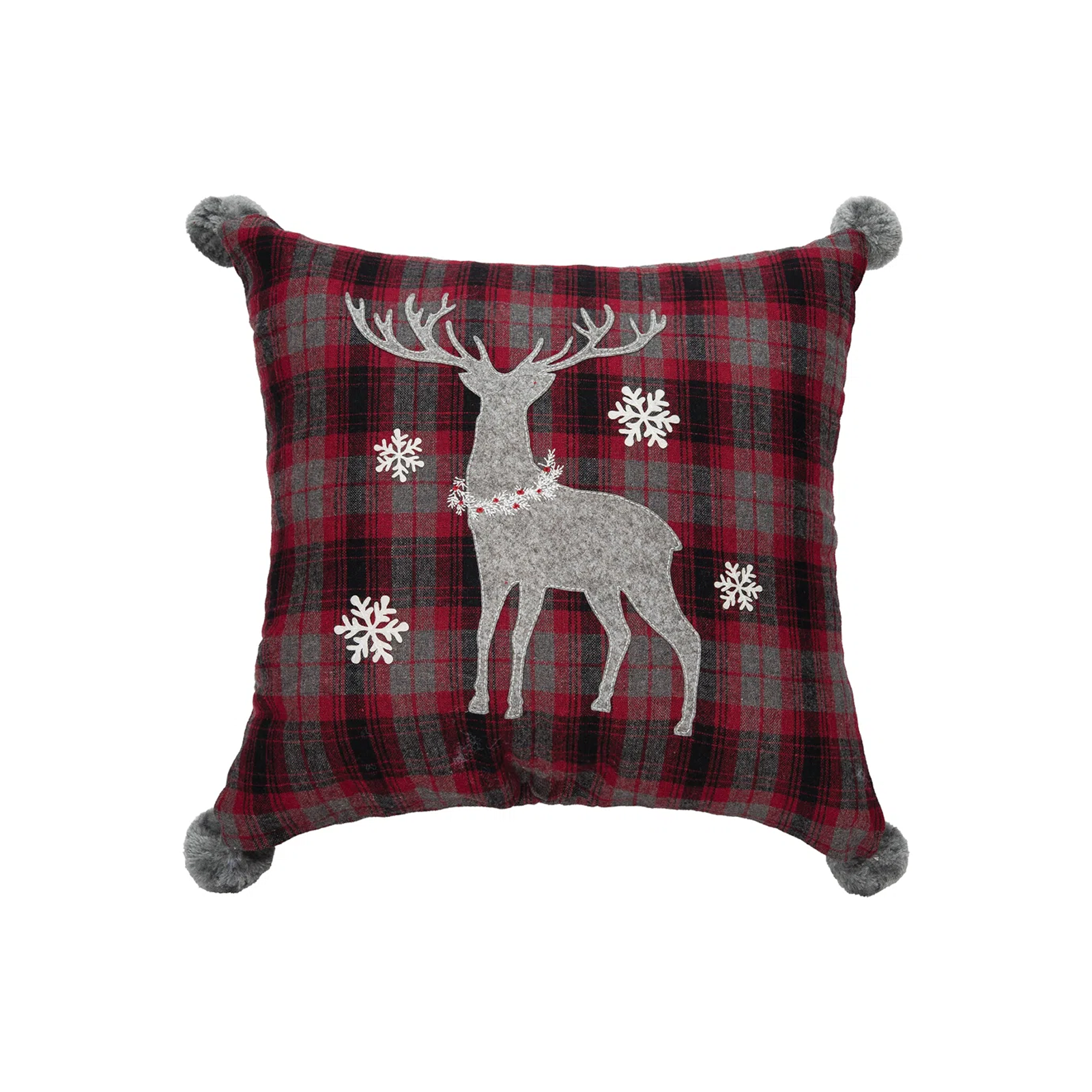 Deep Burgundy Plaid Cozy Throw Pillow