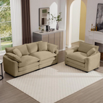 Beige Classic Rolled Arm 3 + 1 Sofa Set