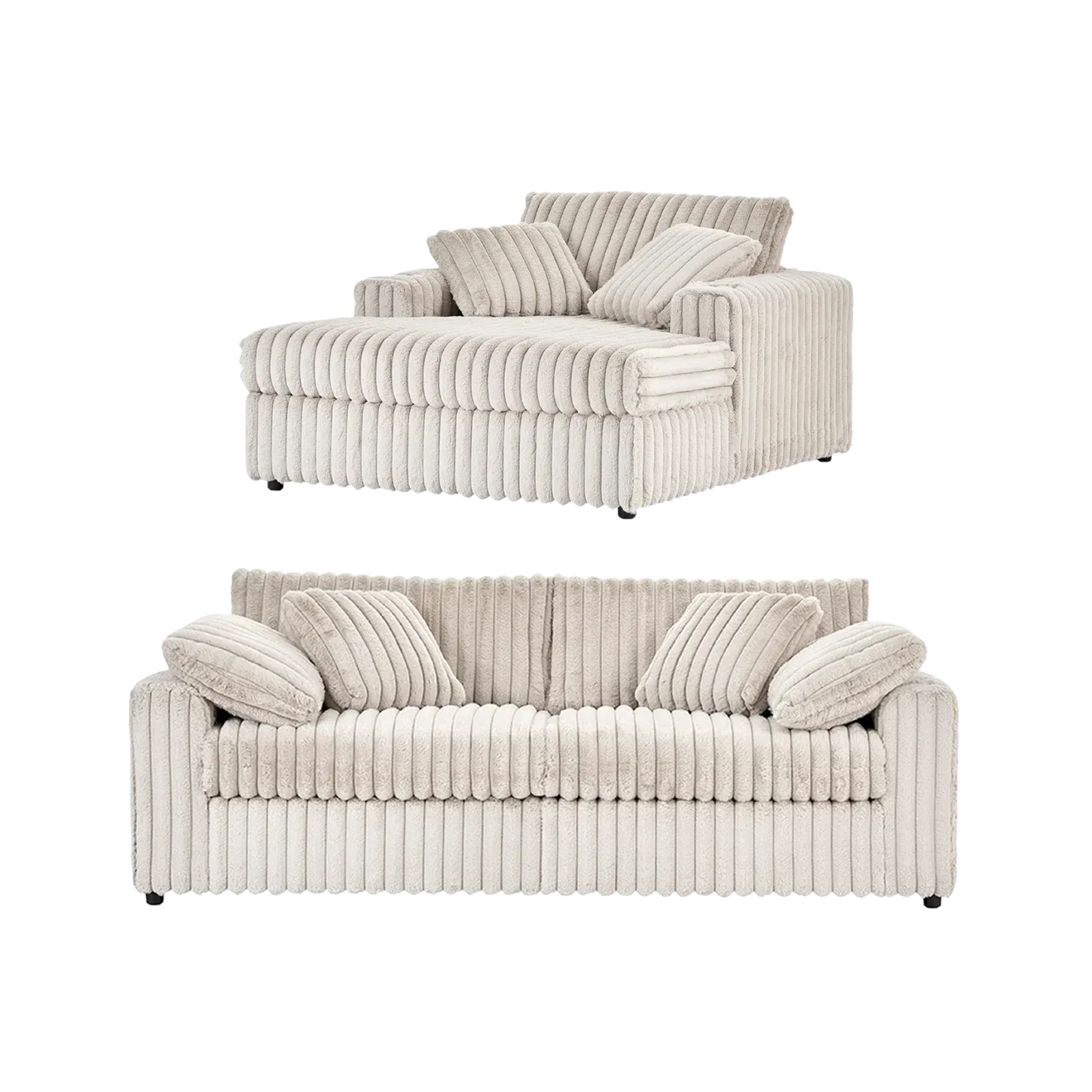 Sand Beige 2 + 1 Cozy Nook Set