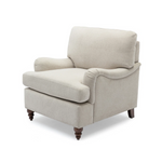 Cream Beige High-Back Recliner Armchair