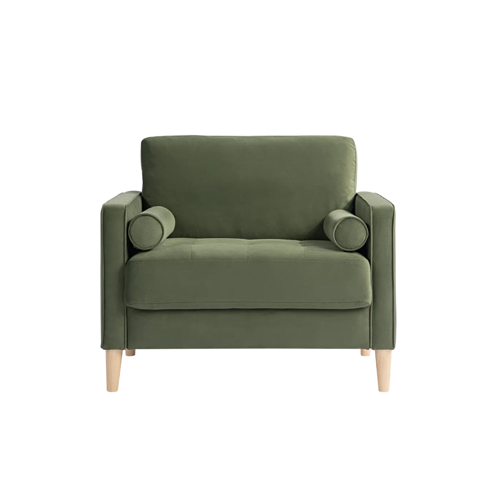 Olive Green Velvet Armchair
