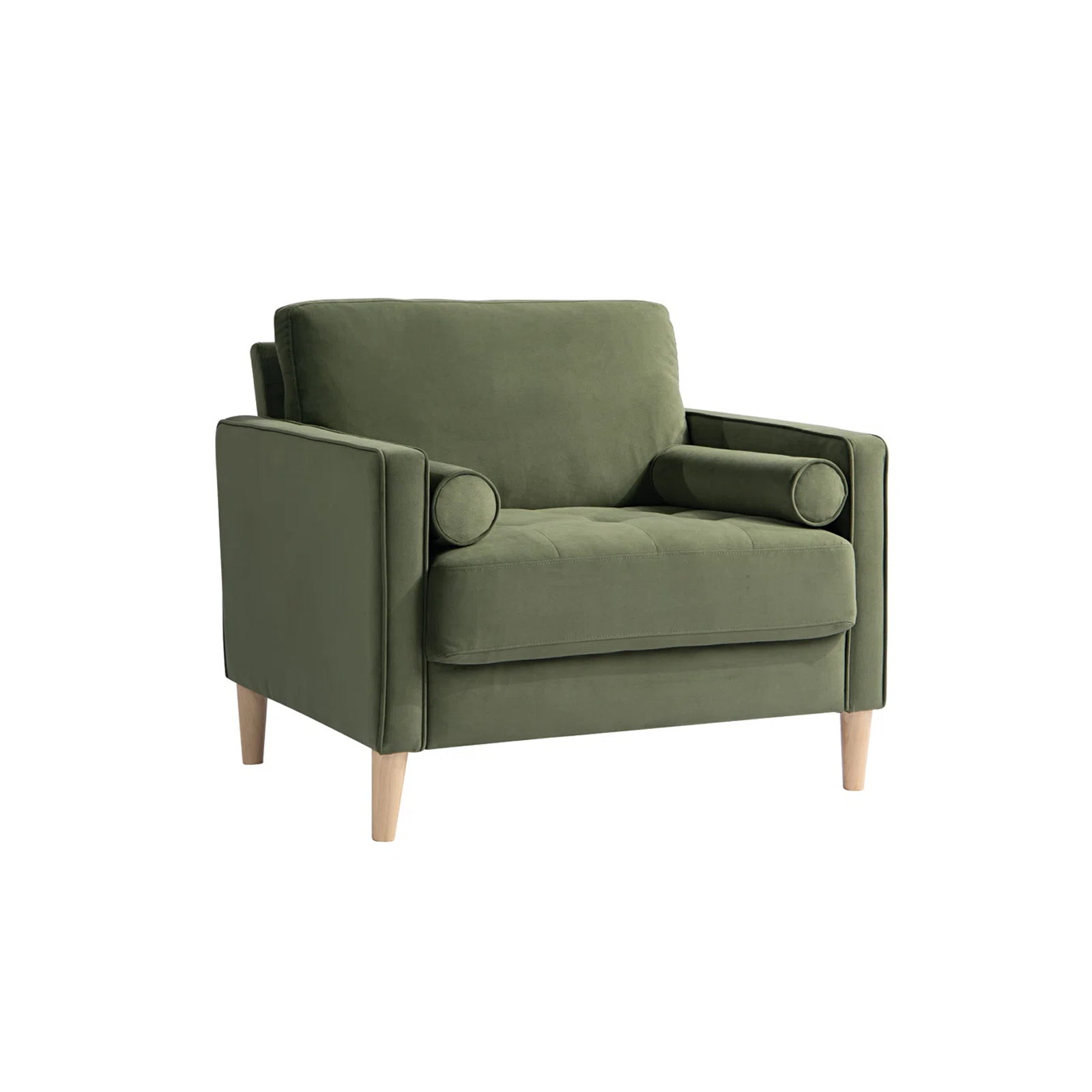 Olive Green Velvet Armchair