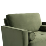Olive Green Velvet Armchair