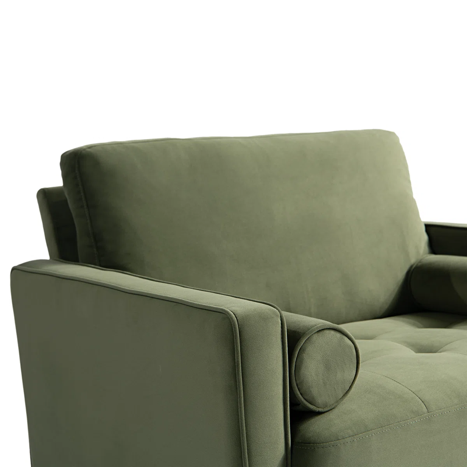 Olive Green Velvet Armchair