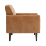 Tan Leather Mid-Century Armchair