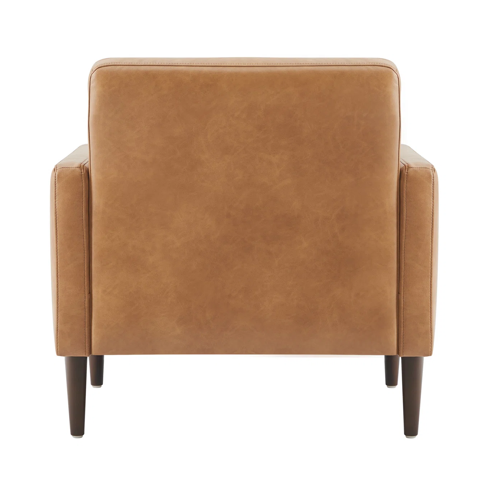 Tan Leather Mid-Century Armchair