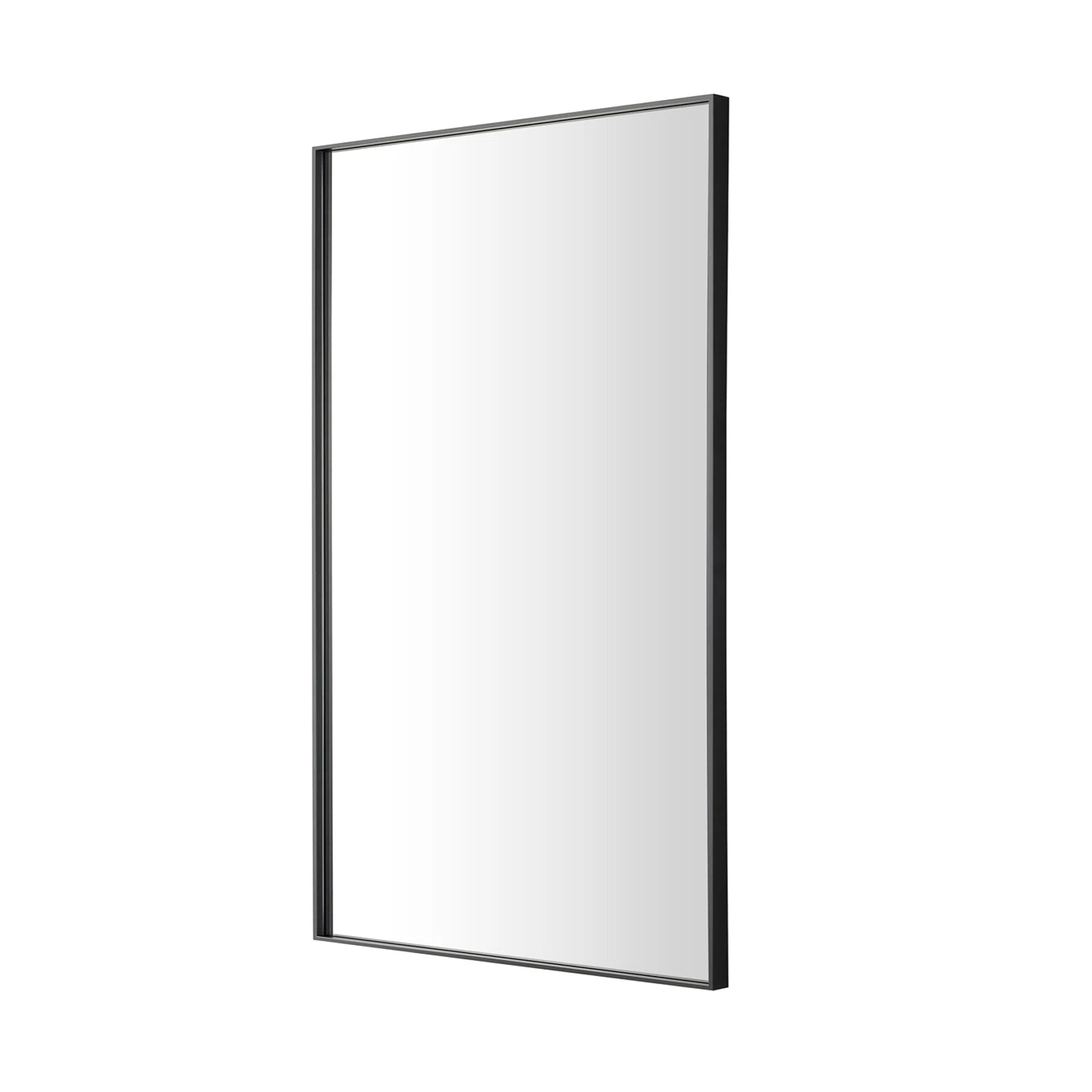 Slim Rectangular Wall Mirror with Black Edge