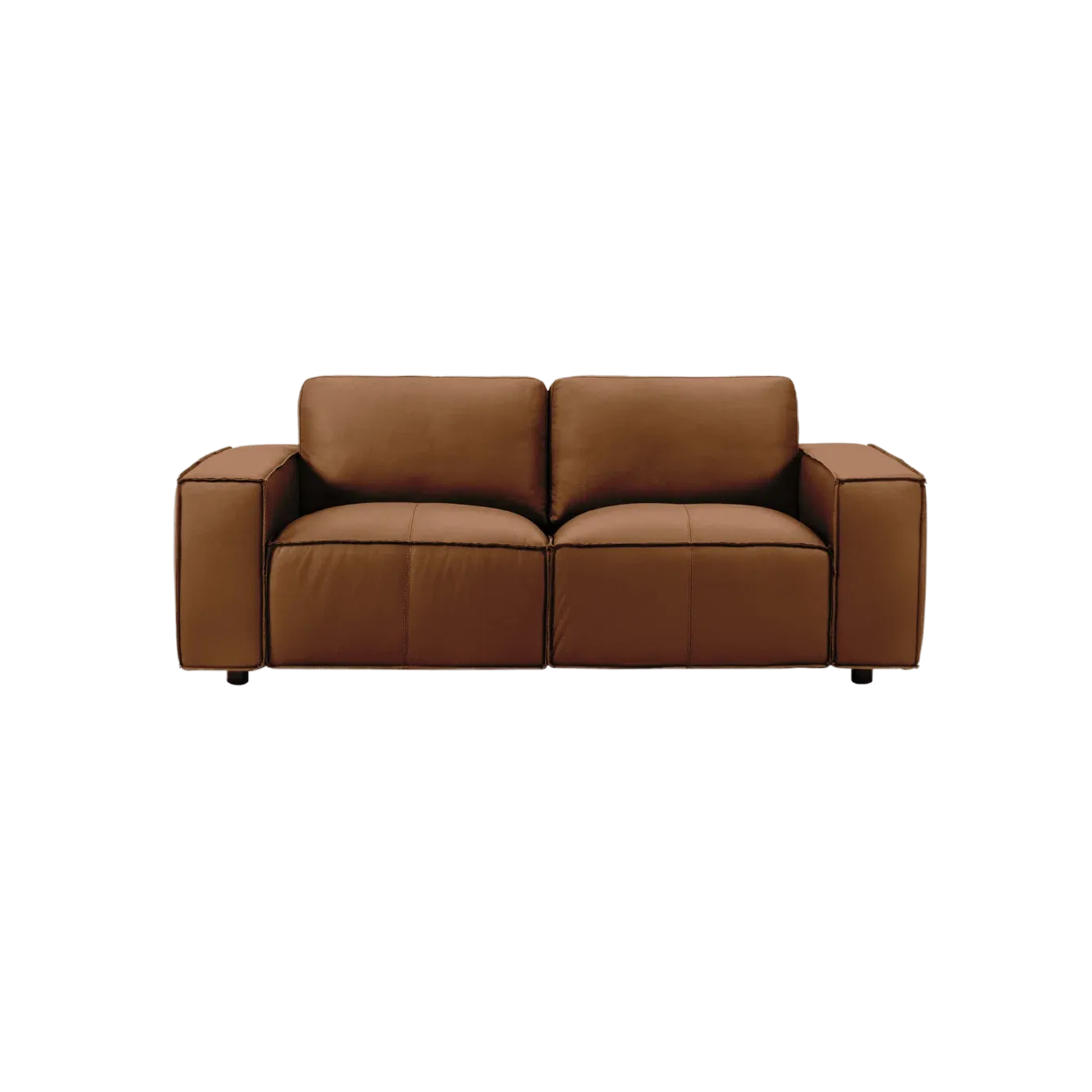 Classic Cognac Leather Loveseat