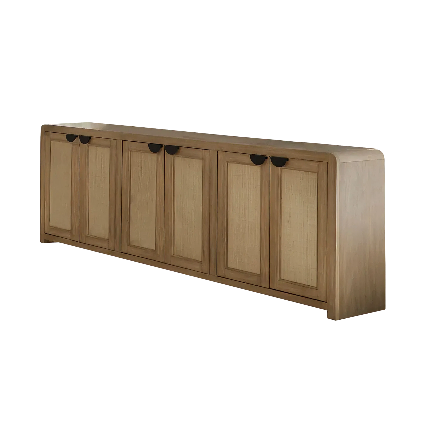Beige 4-door TV stand
