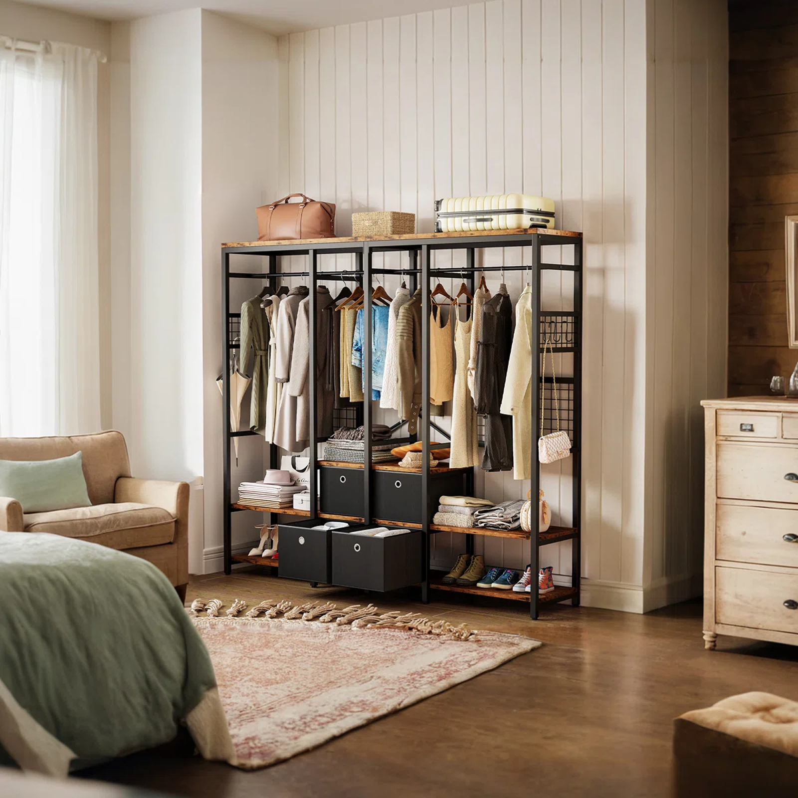Steel Racks with Shelves and 4 Drawers