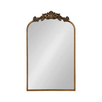 Round Wall Mirror with Textured Beaded Frame