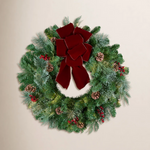 Luxury Red Poinsettia and Berry Christmas Wreath