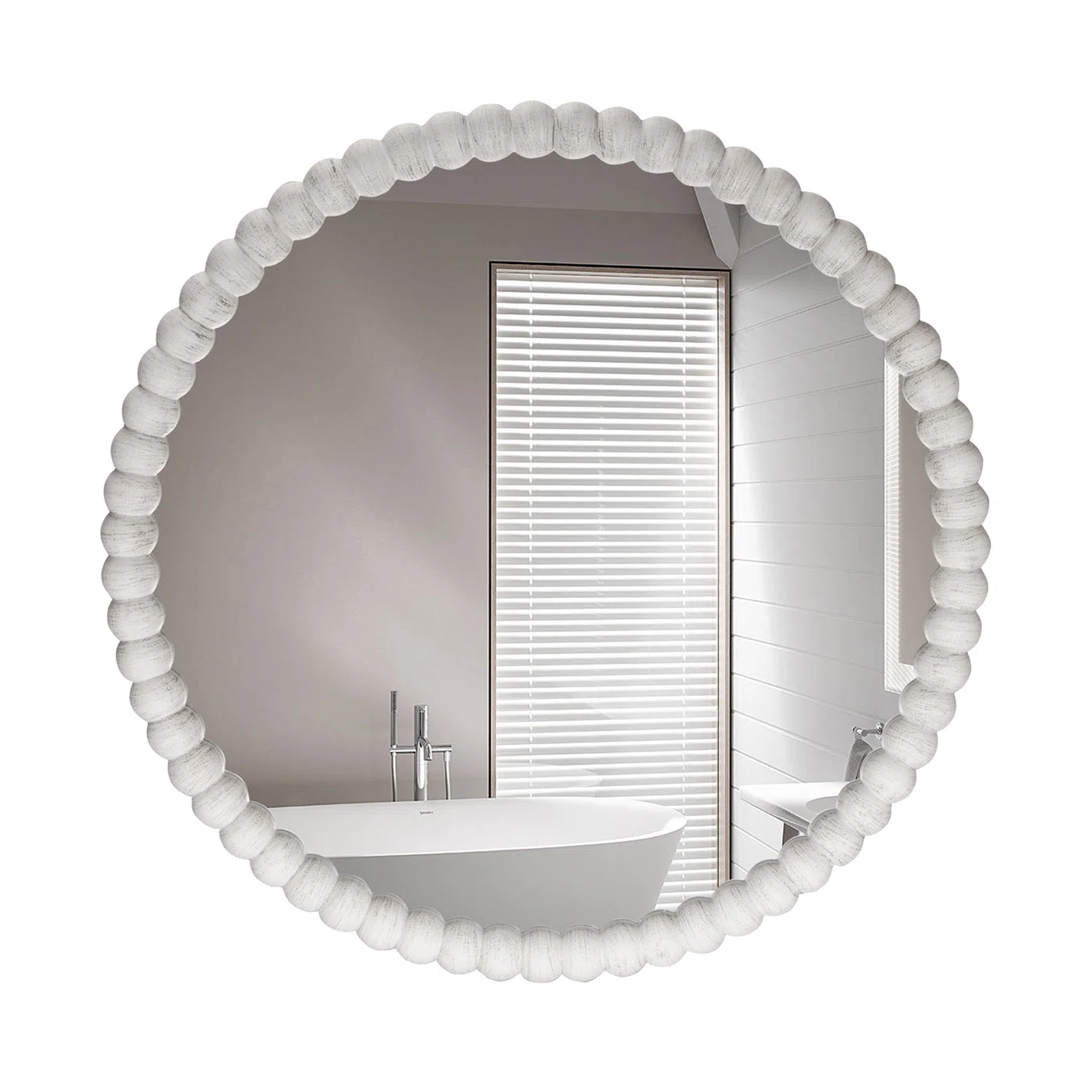 Minimal Round Wall Mirror with Metal Frame