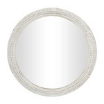 Textured Edge Round Decorative Mirror