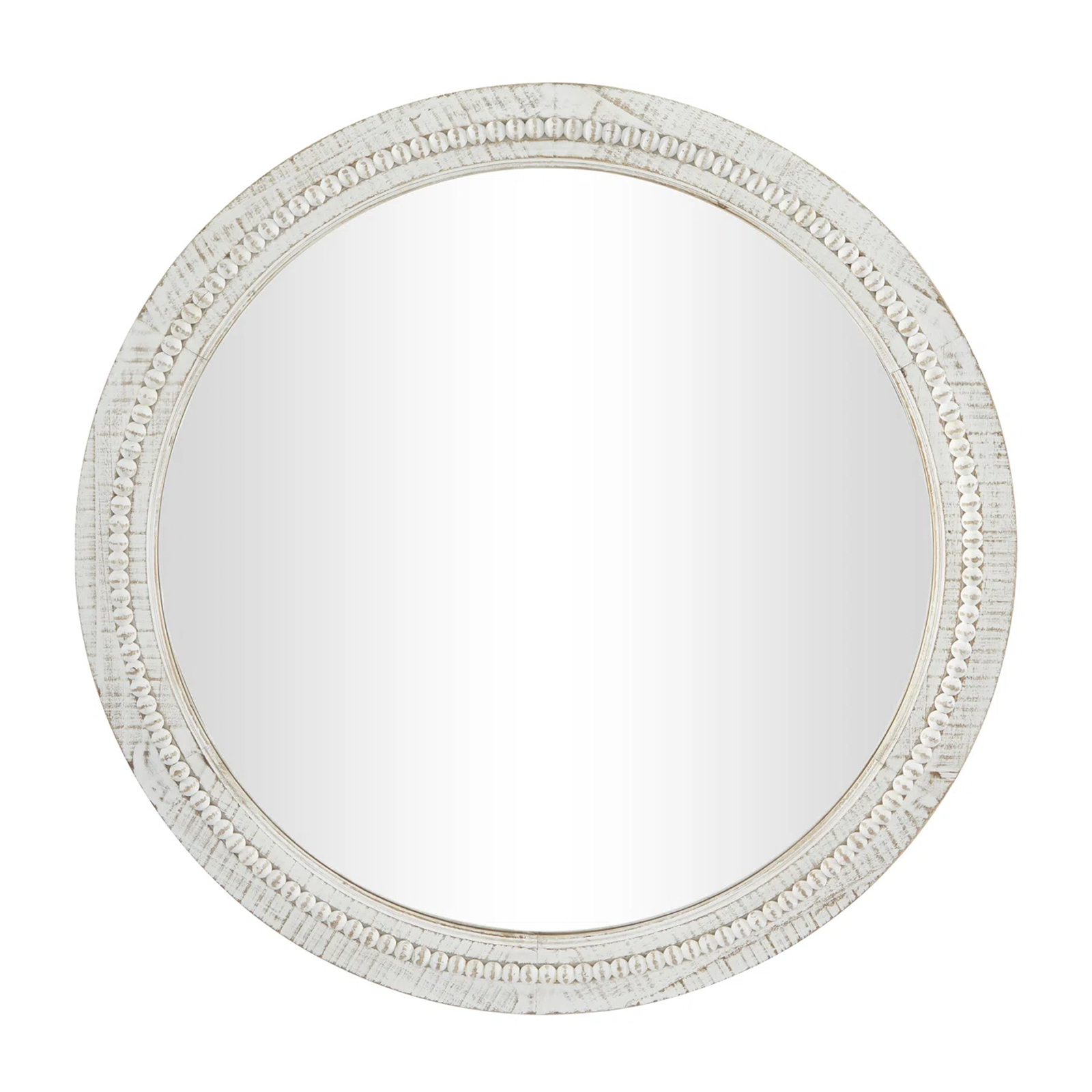 Textured Edge Round Decorative Mirror
