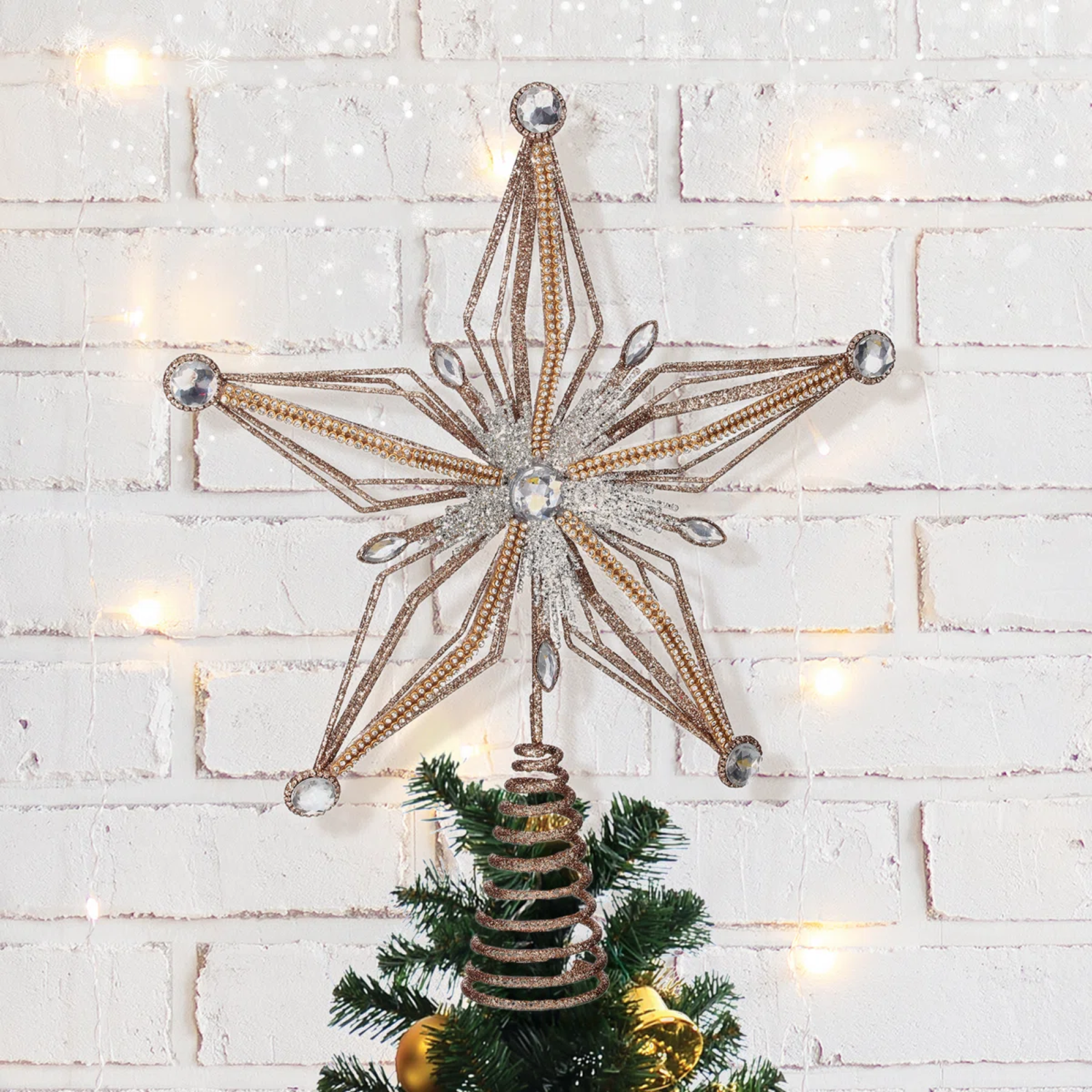 Rustic Rattan Woven Star Tree Topper