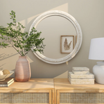 Textured Edge Round Decorative Mirror