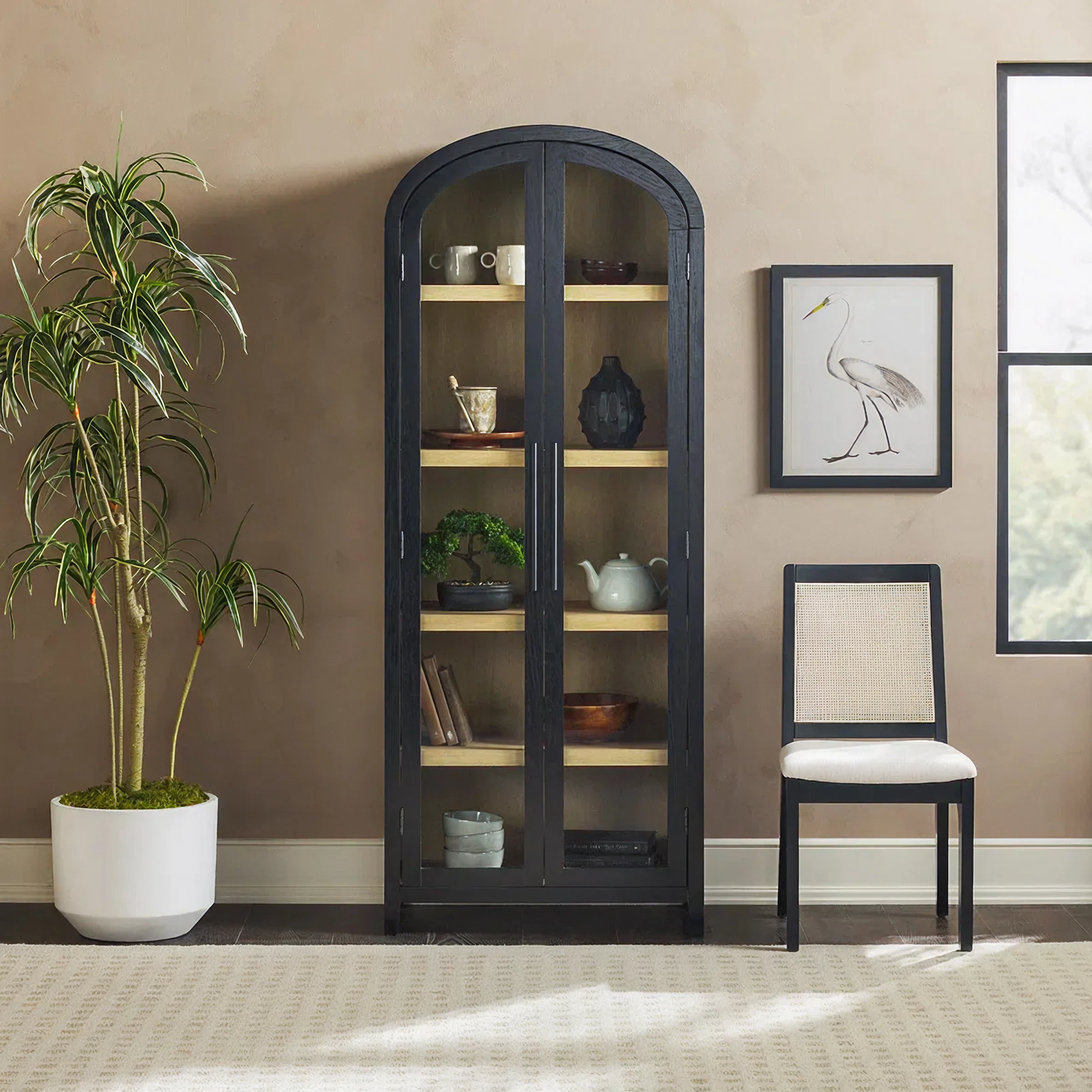 Decor Arched Cabinet with Glass Door
