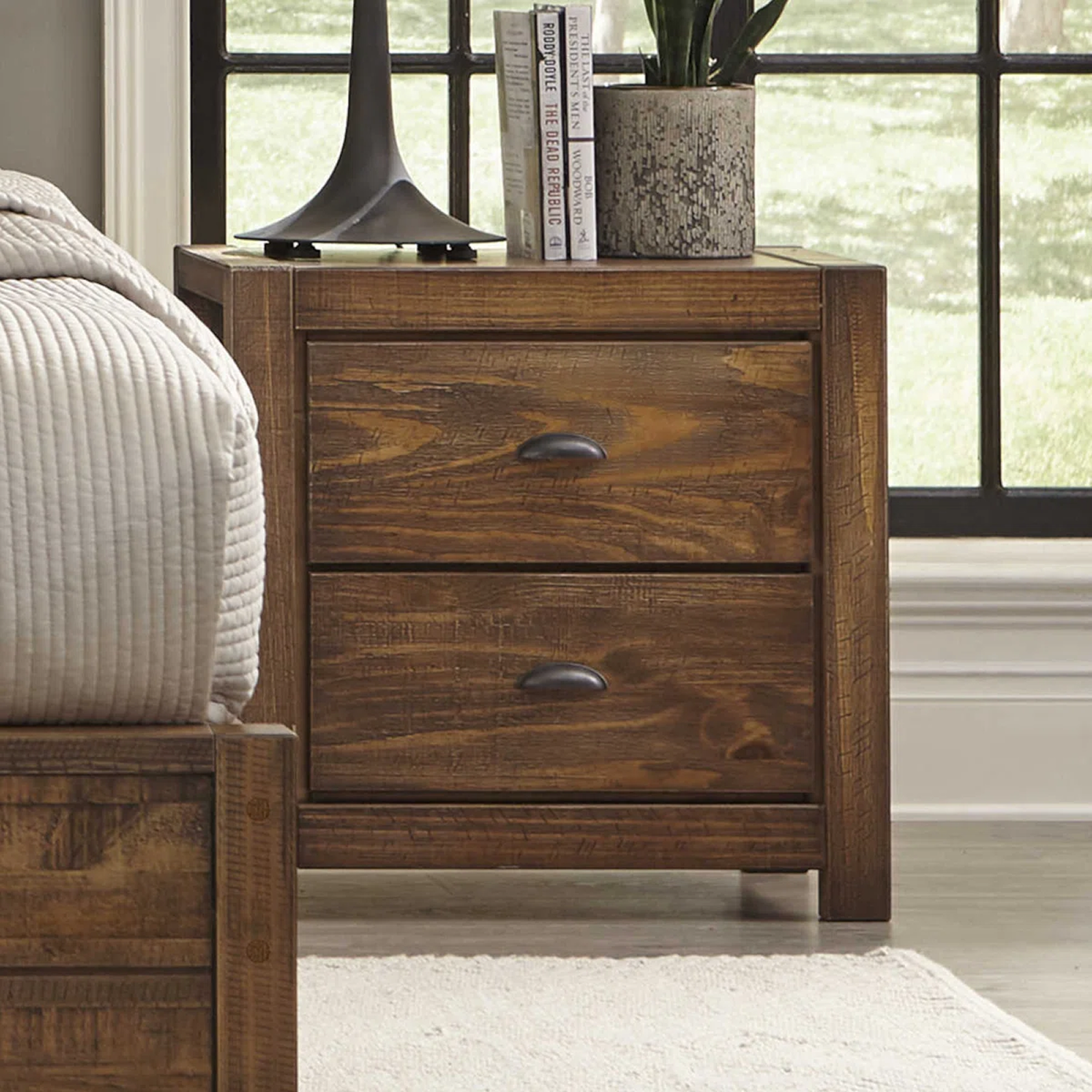 Wooden 2-Drawer Bed Organiser