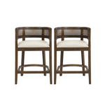 Brown Medium Stool with Wood Frame