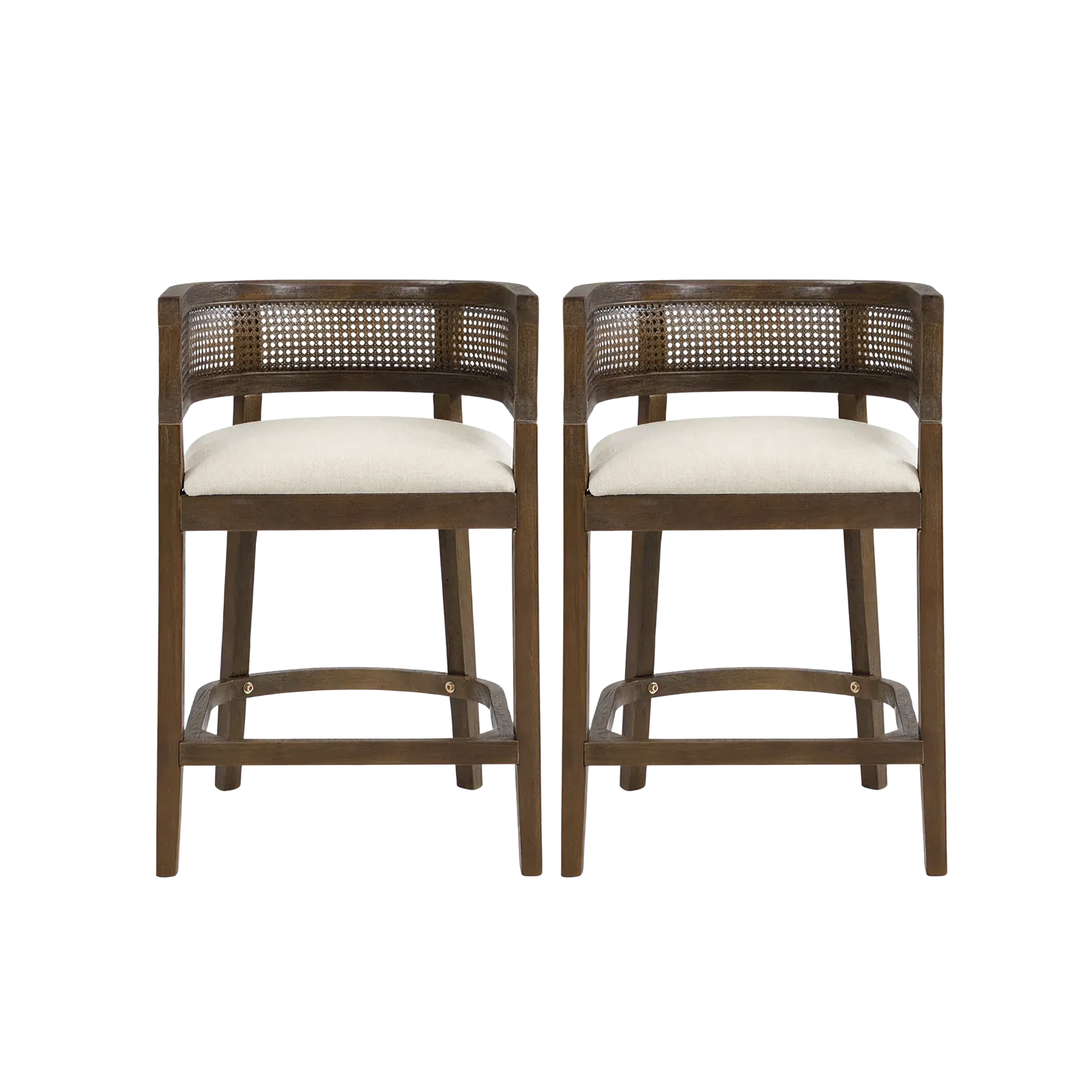 Brown Medium Stool with Wood Frame