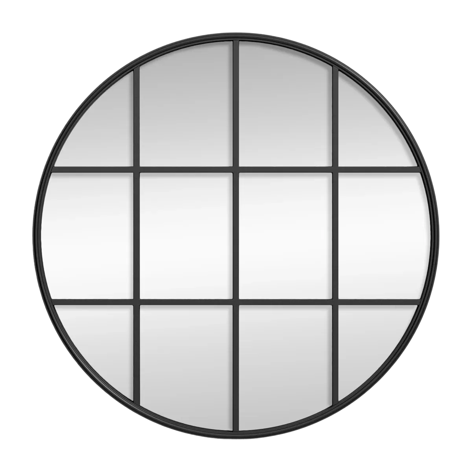 Grid Style Round Window Mirror